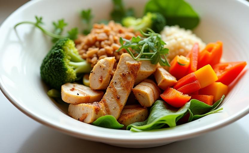 Low-calorie nutrient-dense meal bowl
